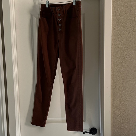 Veronica Beard Maera Skinny High Rise Button Up Brown Denim Jeans size 28 - Picture 2 of 10